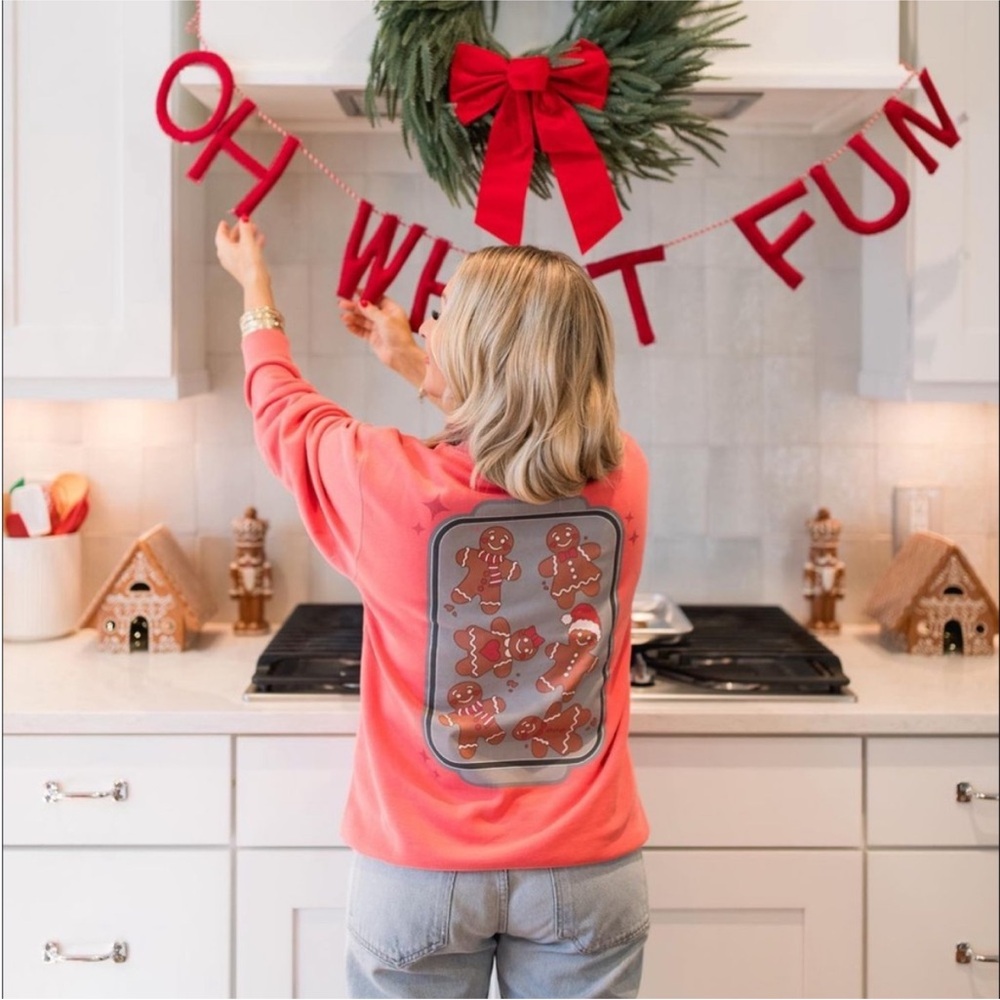 Living Fully Gingerbread Sweatshirt- Pink!  3X!